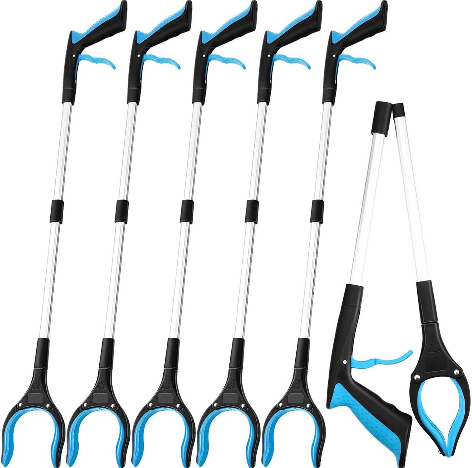 6 Pcs 34 Inch Extra Long Grabber Reacher with Rotating Jaw, Reaching Assist Tool
