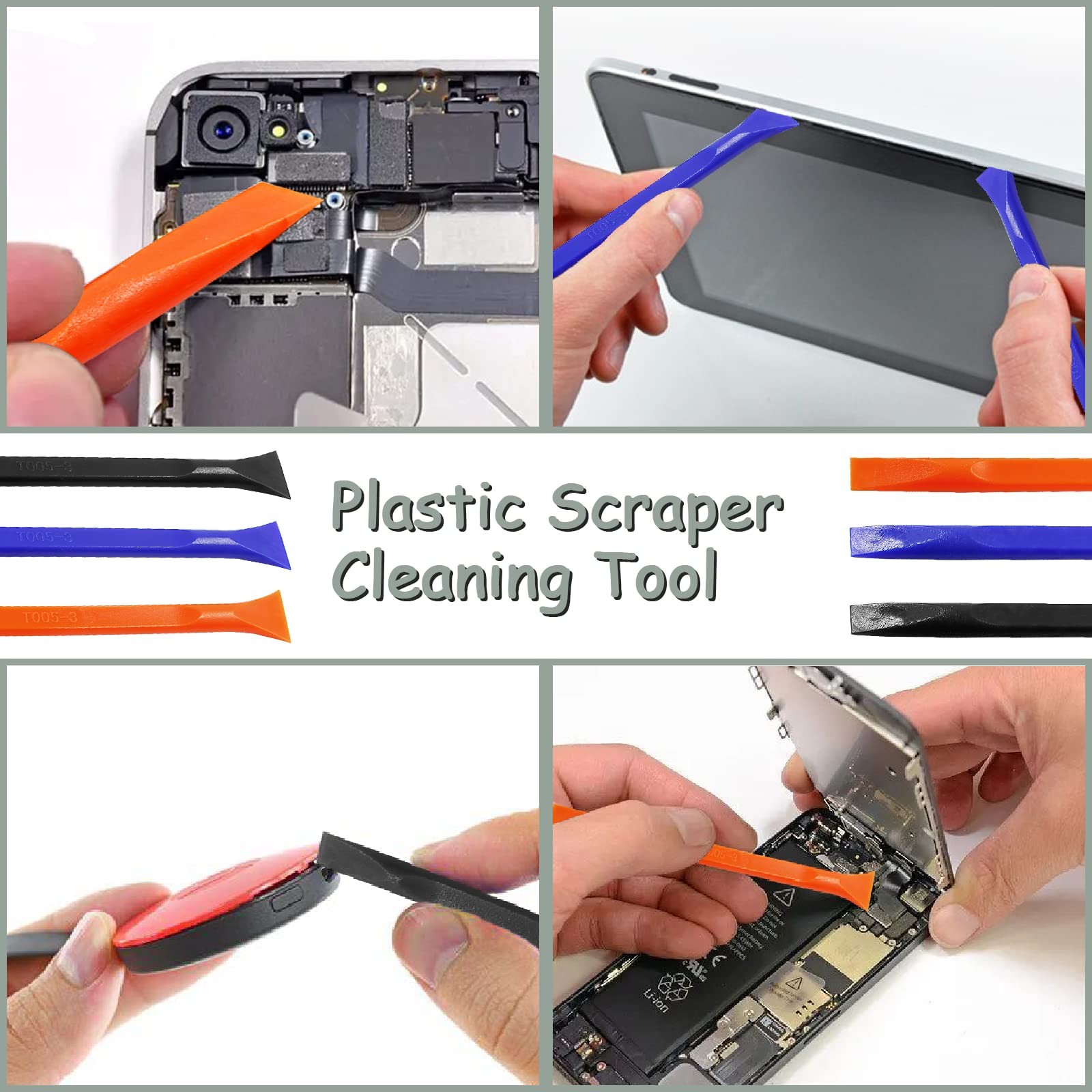 12Pcs Carbon Fiber Scraper Cleaning Tool NonScratch Plastic MultiPurpose Stif...