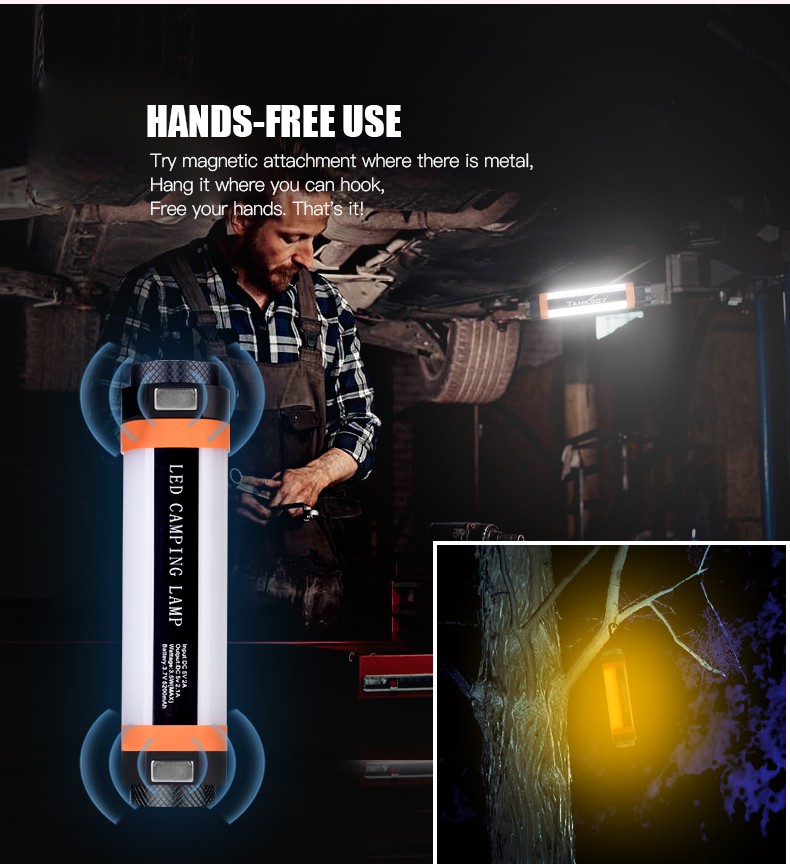 600lm Portable LED Camping Lantern Light Rechargeable Super Bright Flashlight