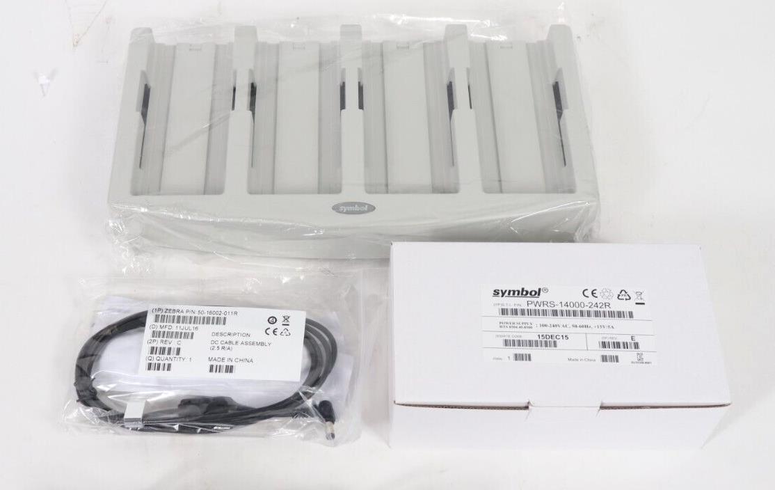 Symbol UBC2000-I500DES 4-Slot Battery Charger w/ Power Adapter & Cable