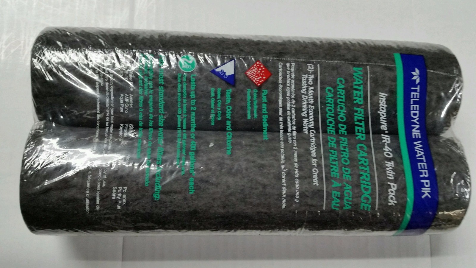 TELEDYNE WATER PIK Instapure IR-40 Twin Pack Water Filter Cartridge - NEW