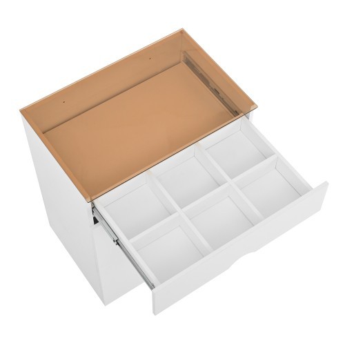Bedside table 3-drawer 30-inch bedside table with LED light cabinet