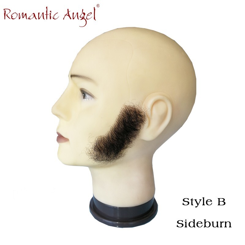 high quality 100% human hair hand made sideburn for life /show /cosplay