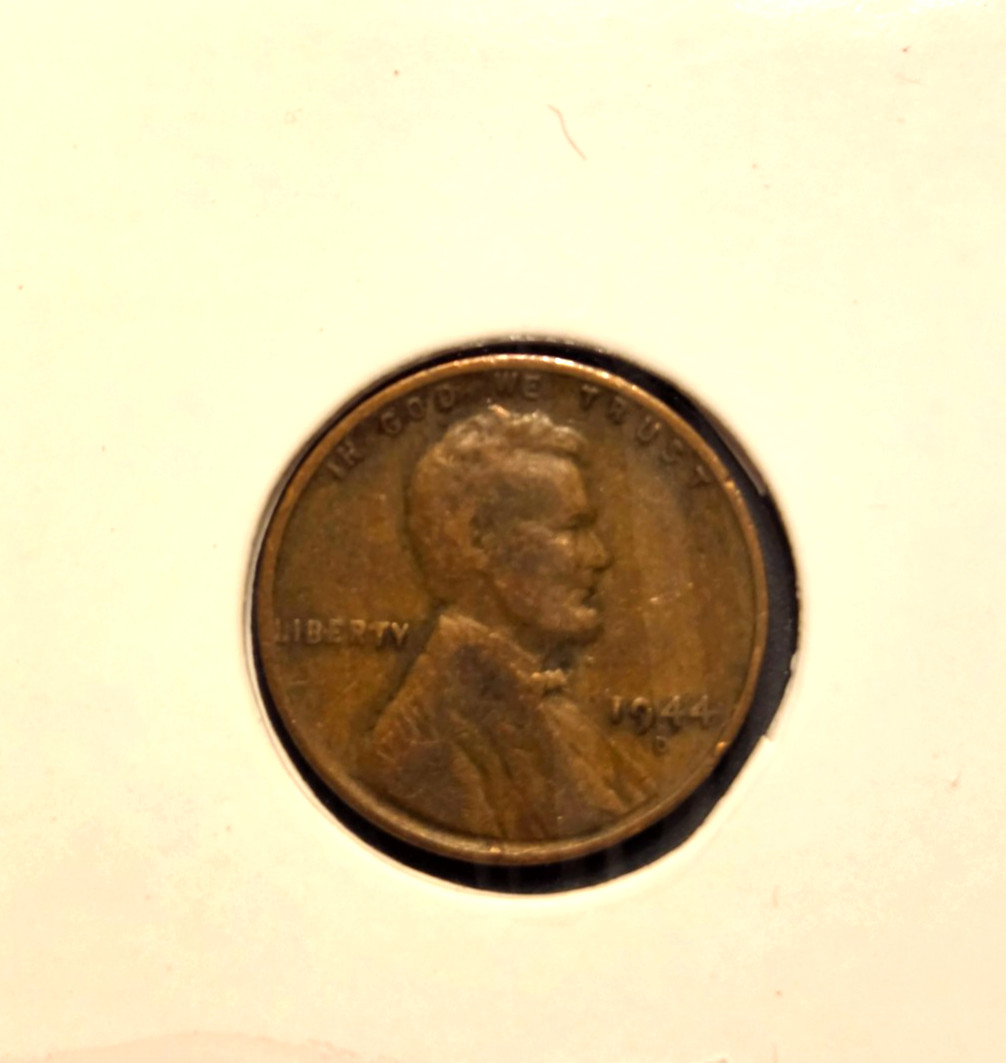 1944 D wheat penny L on rim