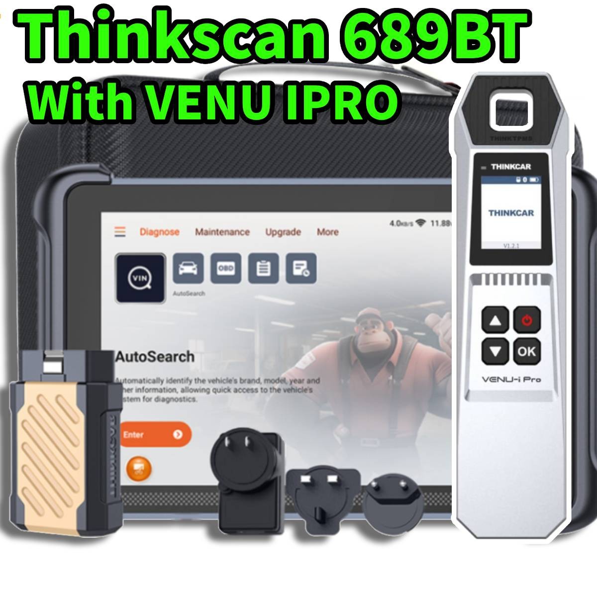 ThinkScan 689BT w/ TPMS Programmer Bidirectional Diagnostic OBD2 E.CU Coding