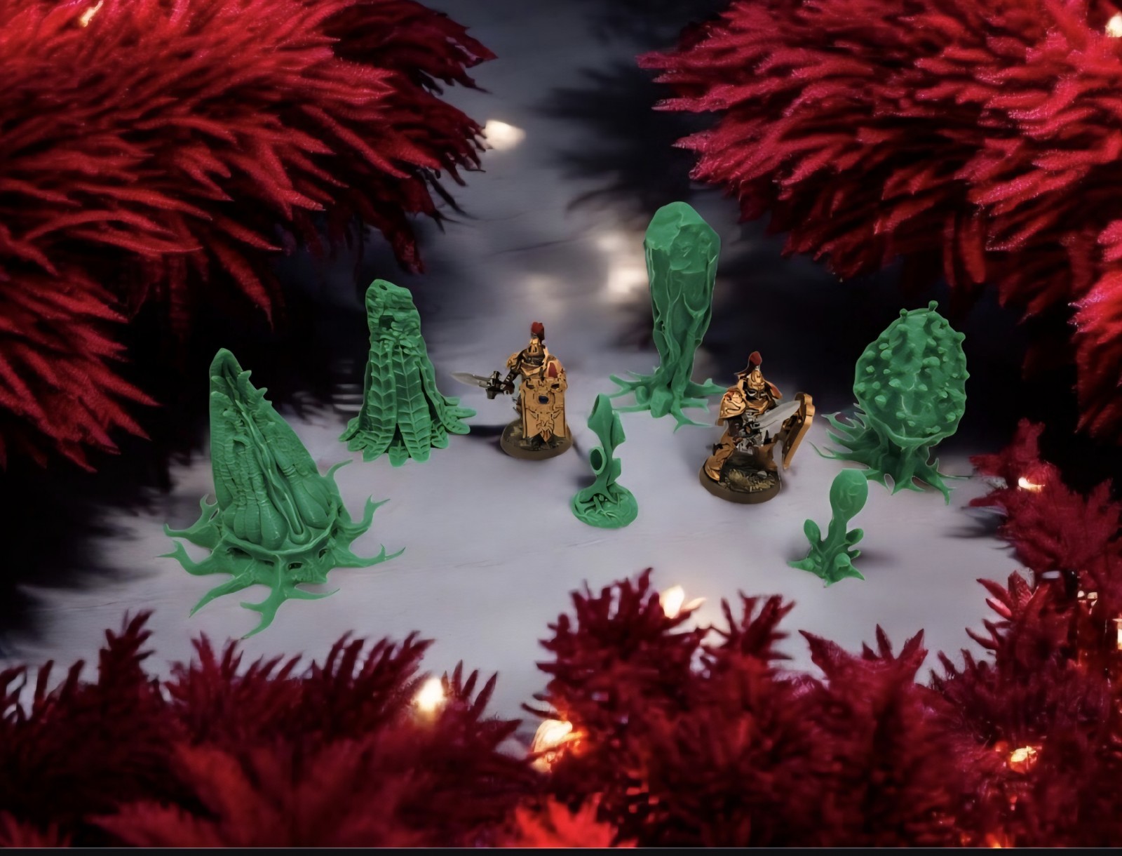 3D Printed Tabletop War Terrain Alien Plants Set E Perfect For 40K / Kill Team