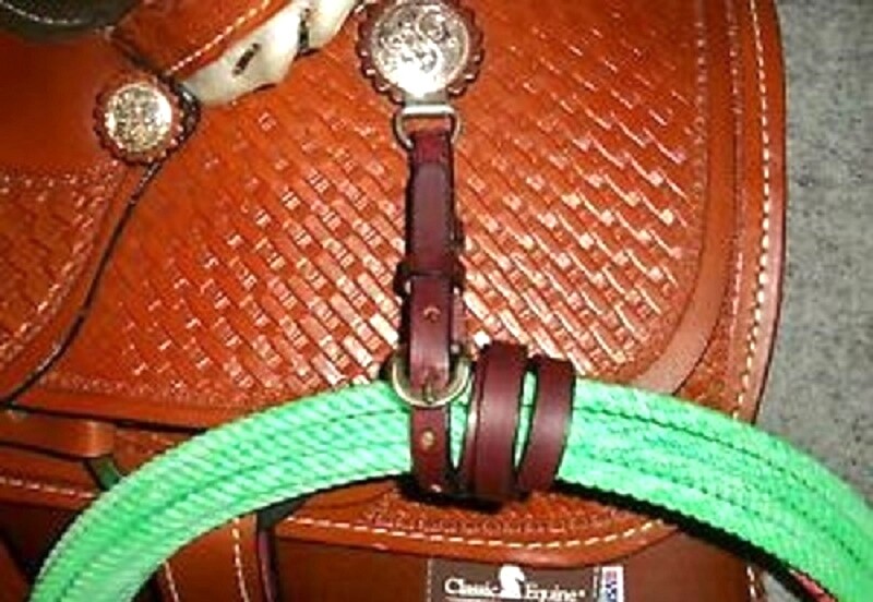 Lariat Rope Carrier Strap Attaches To Rear D-Ring Latigo Leather New