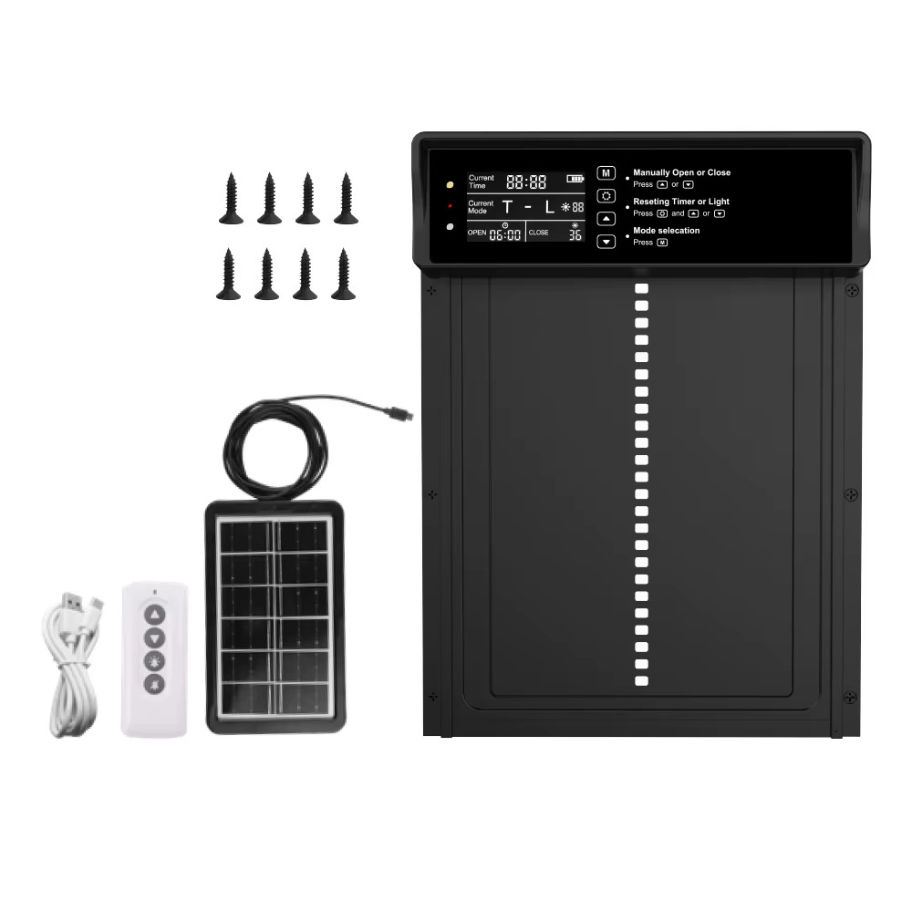 Solar Automatic Chicken Coop Door Opener with Light Sensor/Timer/Remote Control