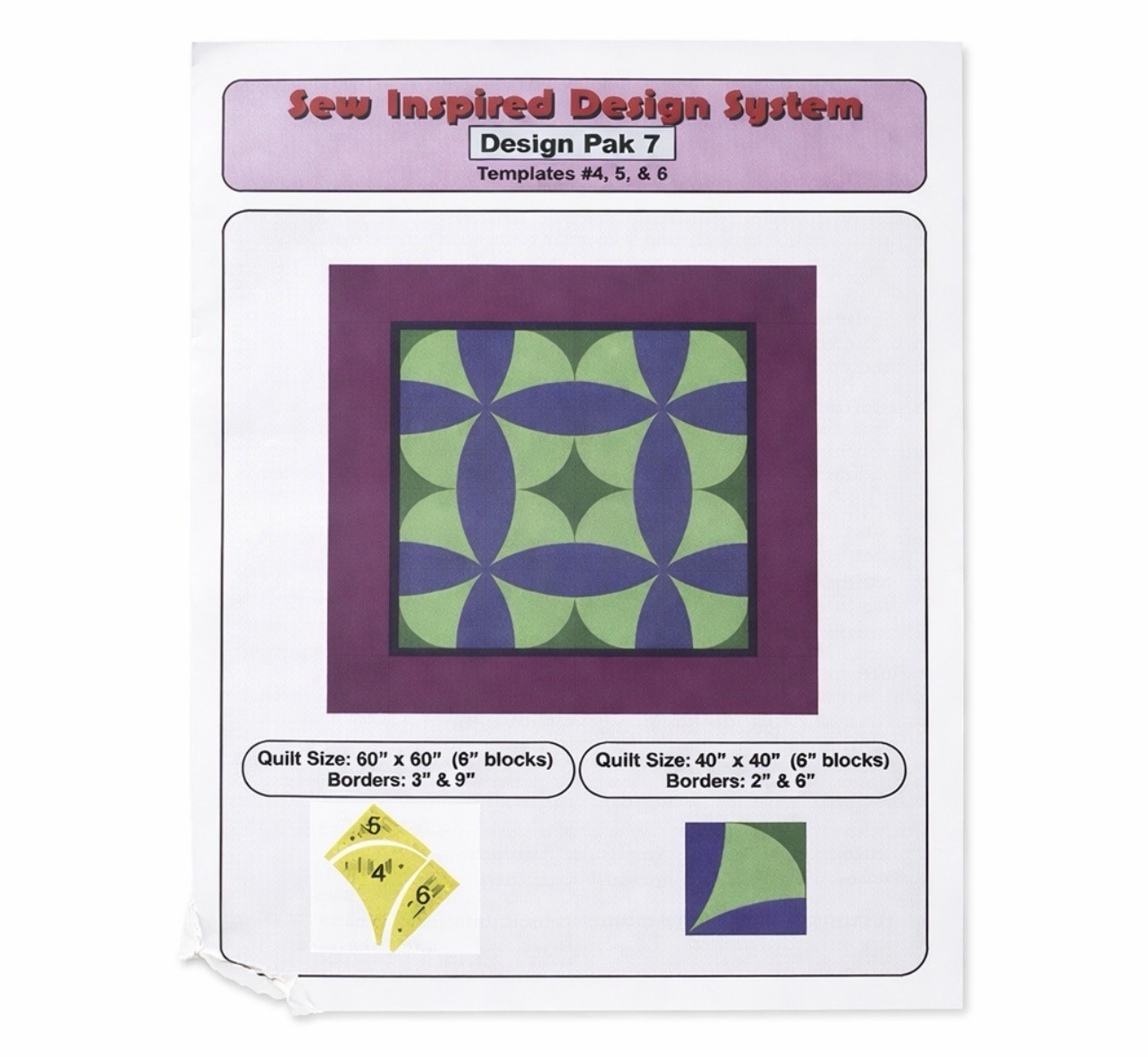 Sew Inspired by Sara Moe Design Pack 7 (Includes Templates #4, 5, 6)