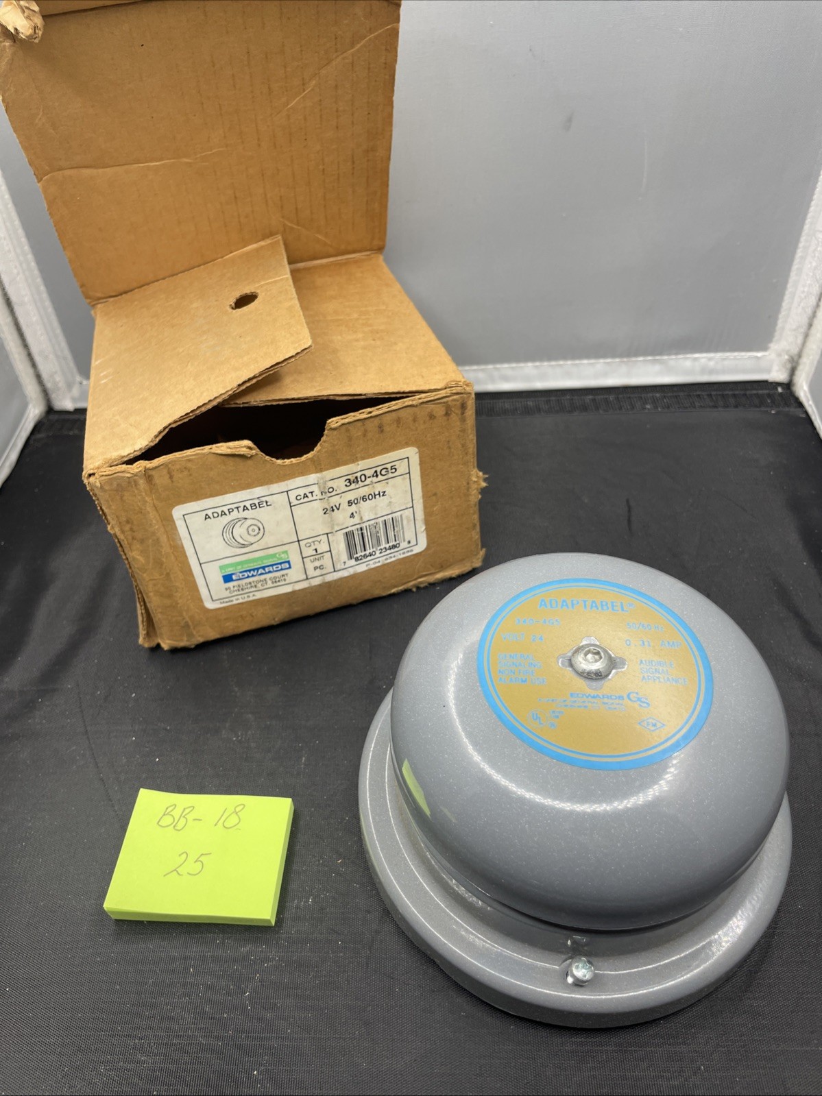 1 New Edwards-Signaling-340-4G5 Bell, 24VAC, 0.250A, Gray Free Shipping