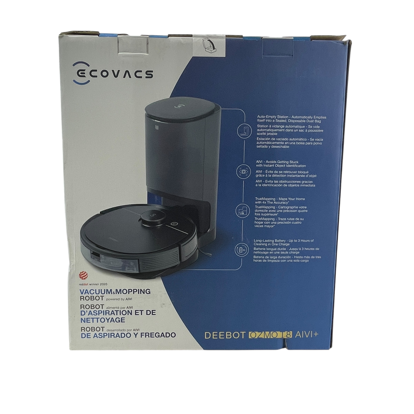 Ecovacs DEEBOT OZMO T8 AIVI+ vacuum & self empty Docking Station new pads/filter