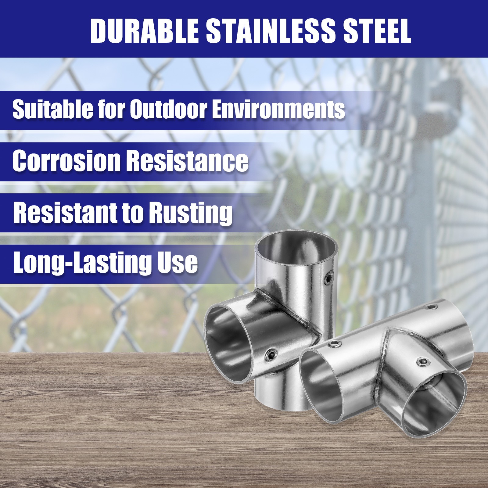 4Pack Tee Structural Pipe Connectors 1" Fit Pipe Dia. 3 Way