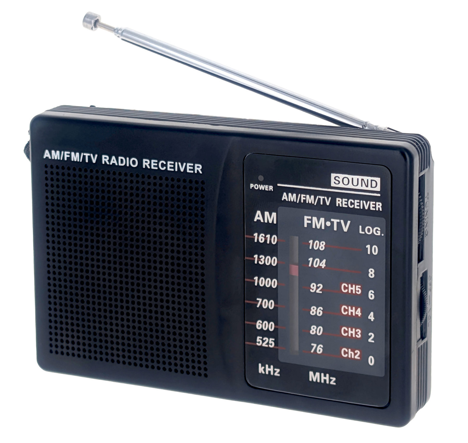 Portable AM/FM Portable Radio With Antenna, (4.1/4"x3"x13/16")2 AA Batteries
