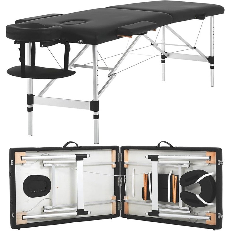 Portable Massage Table Easy Setup Adjustable Height Lightweight Spa Bed 450lbs