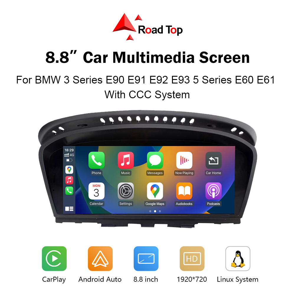 Wireless CarPlay Auto Car Touch Screen For BMW 3 5 Seri E90 E91 E60 E61 E63 CCC