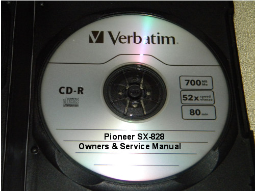 PIONEER STEREO  RECEIVER SX-828 OWNERS & SERVICE MANUAL ON A CD IN A HARD CASE
