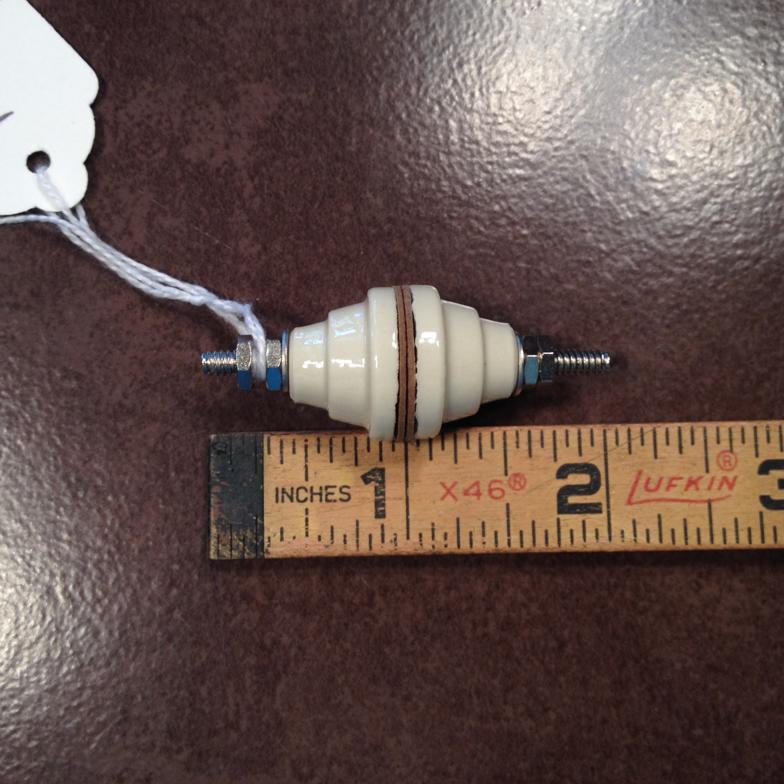 Ceramic Feed-Thru Insulator, NOS with gaskets