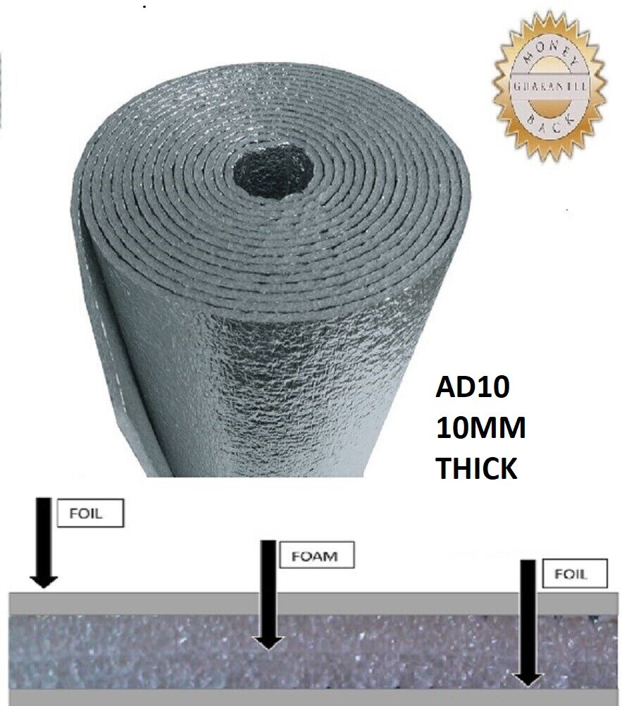 (2' x16') 3/8' 10MM AD10 Solid Reflective Foam Core Vapor Barrier Double Sided
