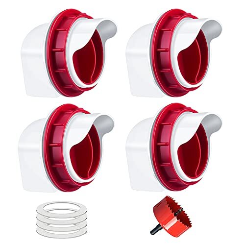 4 Pcs DIY Automatic Chicken Feeder Poultry Feeder Port with Hole Saw