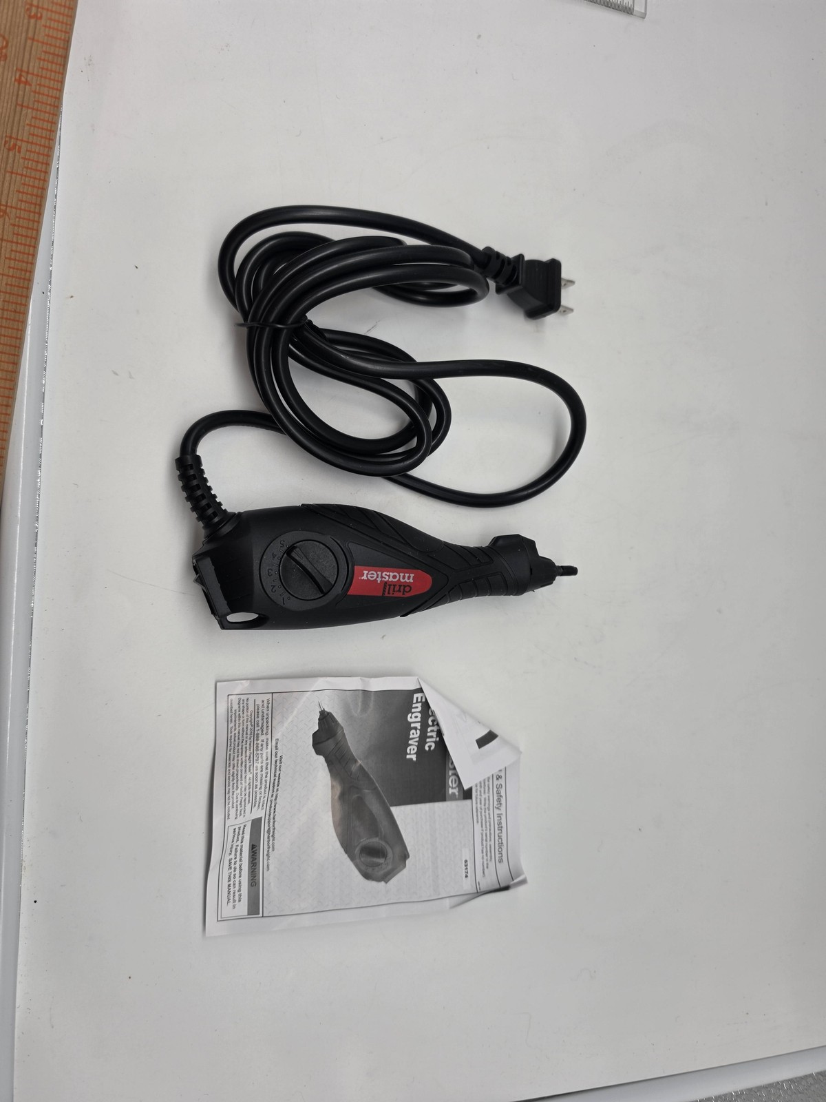 Drill Master Electric Engraver Black LED Light 9 Speed Carbide Tip Corded Tool