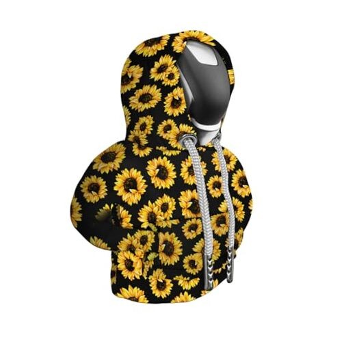 Car Gear Shift Hoodie, Sunflower Shifter Knob Hoodie Cover for Yellow Black