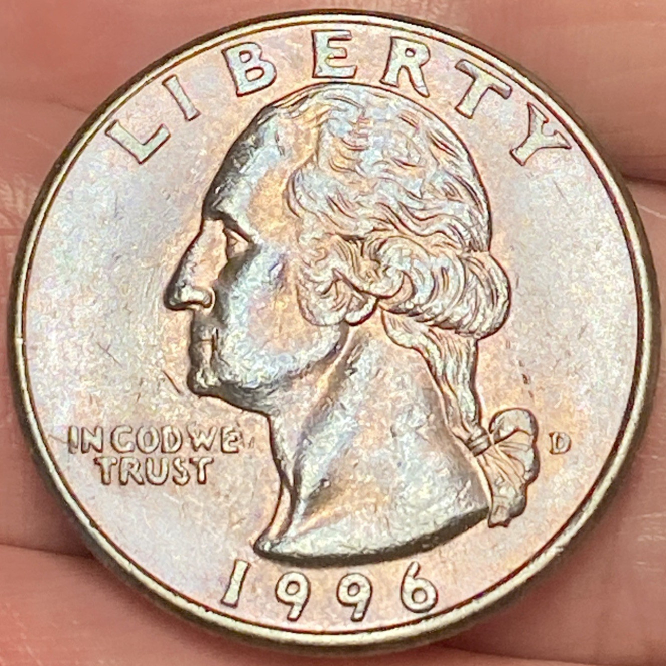 1996-D Washington Quarter Beautiful Brilliant  Toned Coin #30