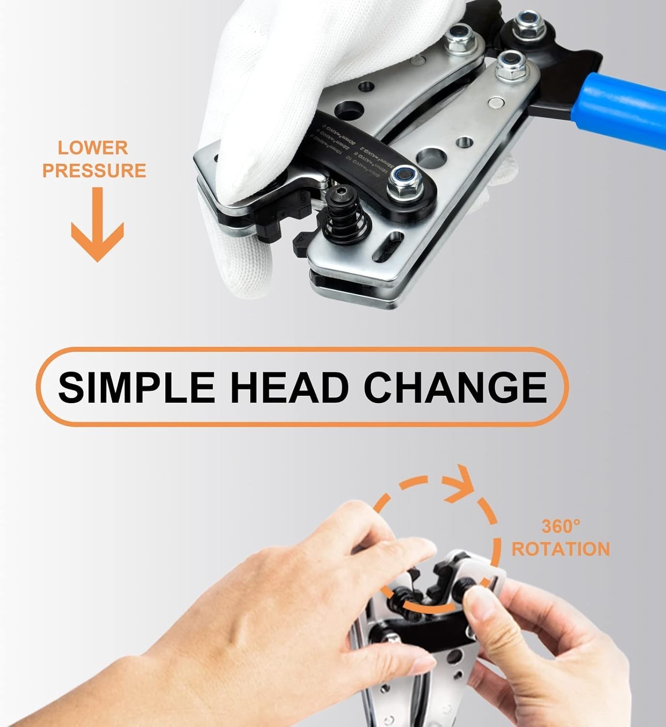 Battery Cable Lug Crimping Tool Kit with Cable Cutter 60pcs Ring Terminals 60pcs