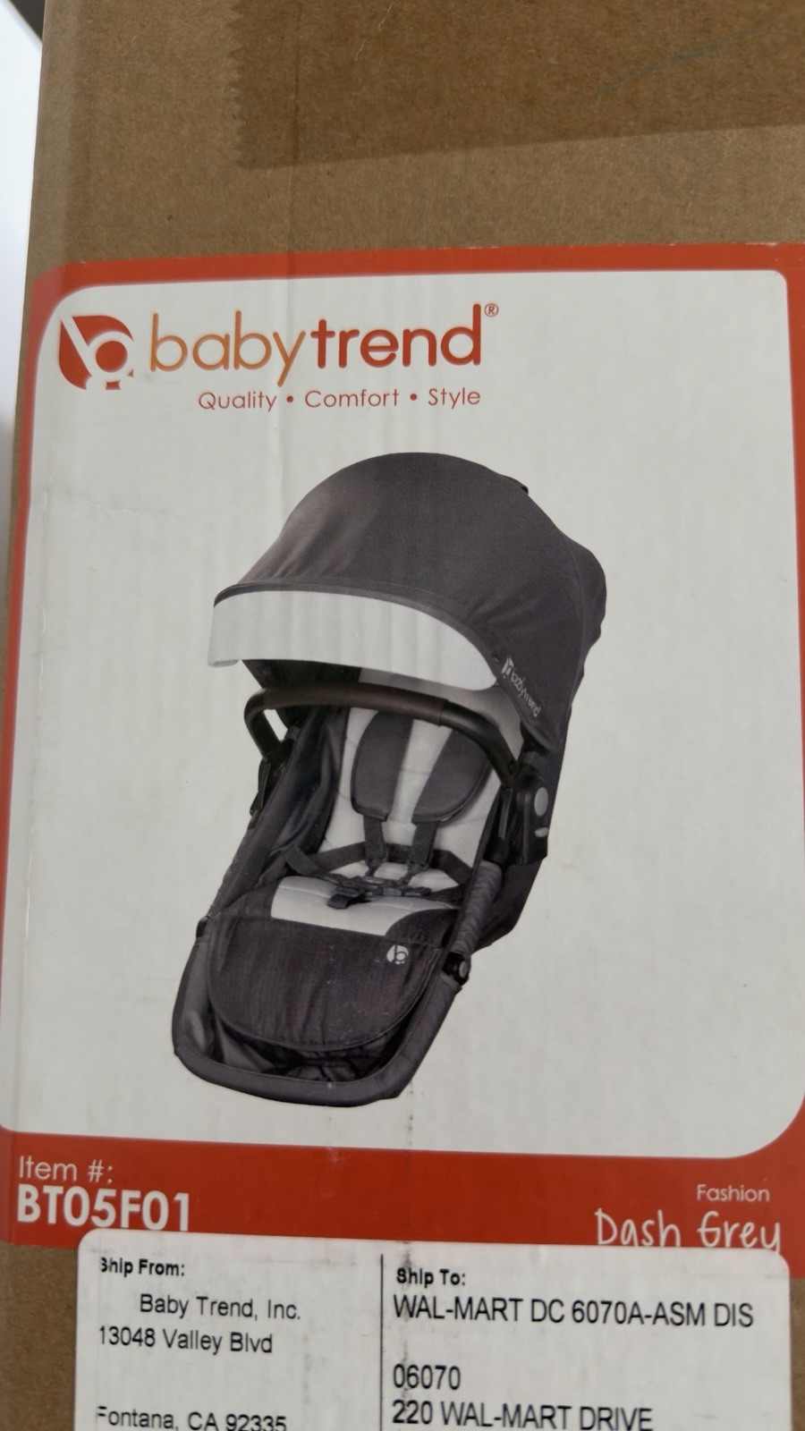 Morph Single to Double Stroller Second Seat, Dash Grey