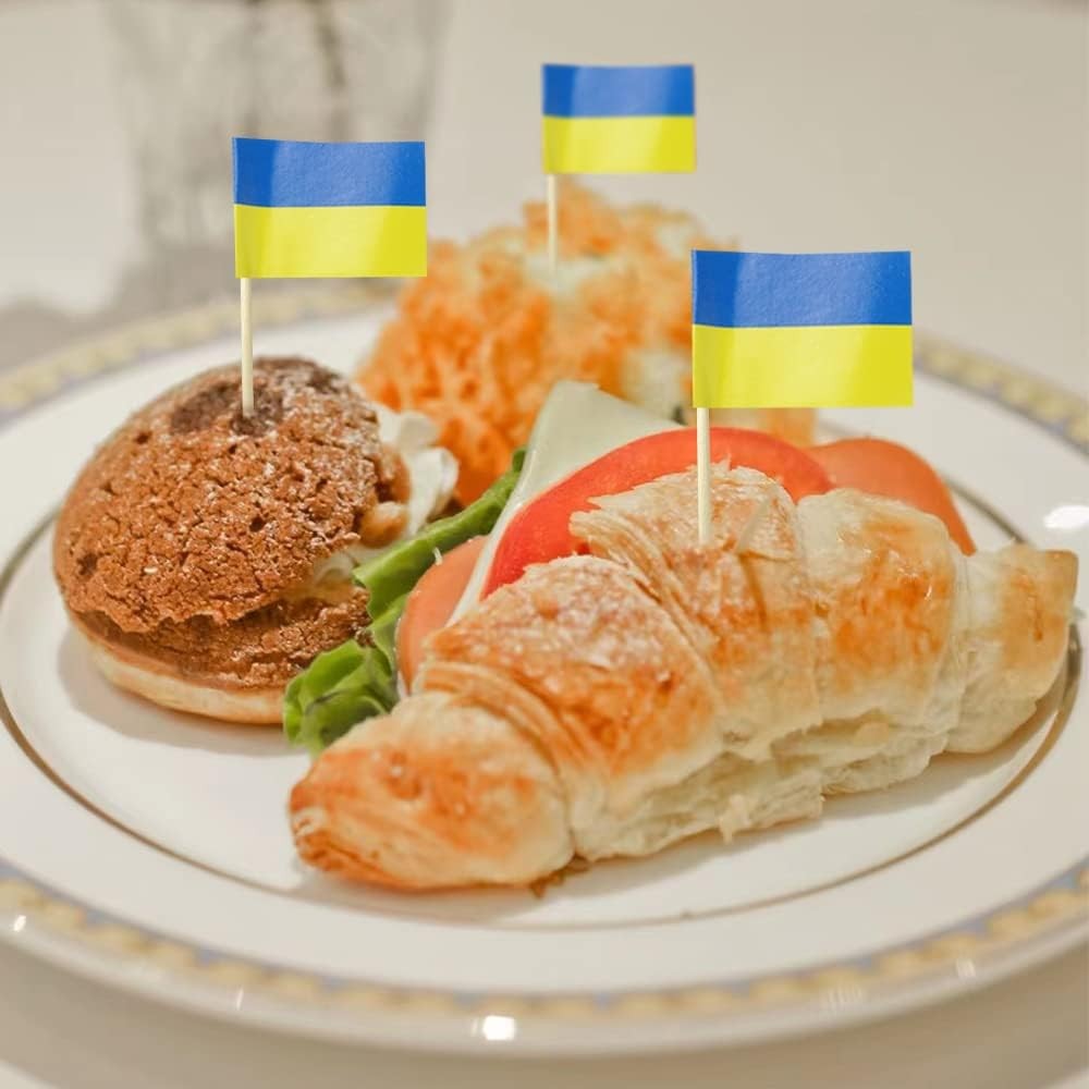 Ukraine Flag Ukrainian Flag, Small Mini Toothpick Flags for