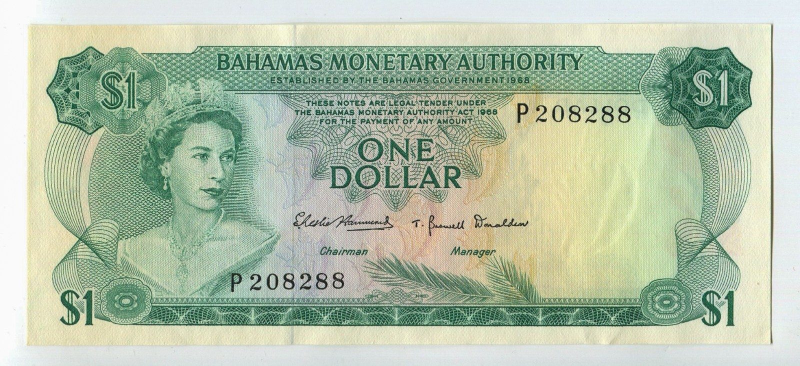 1968 Bahamas $1 Dollar UNC WC199