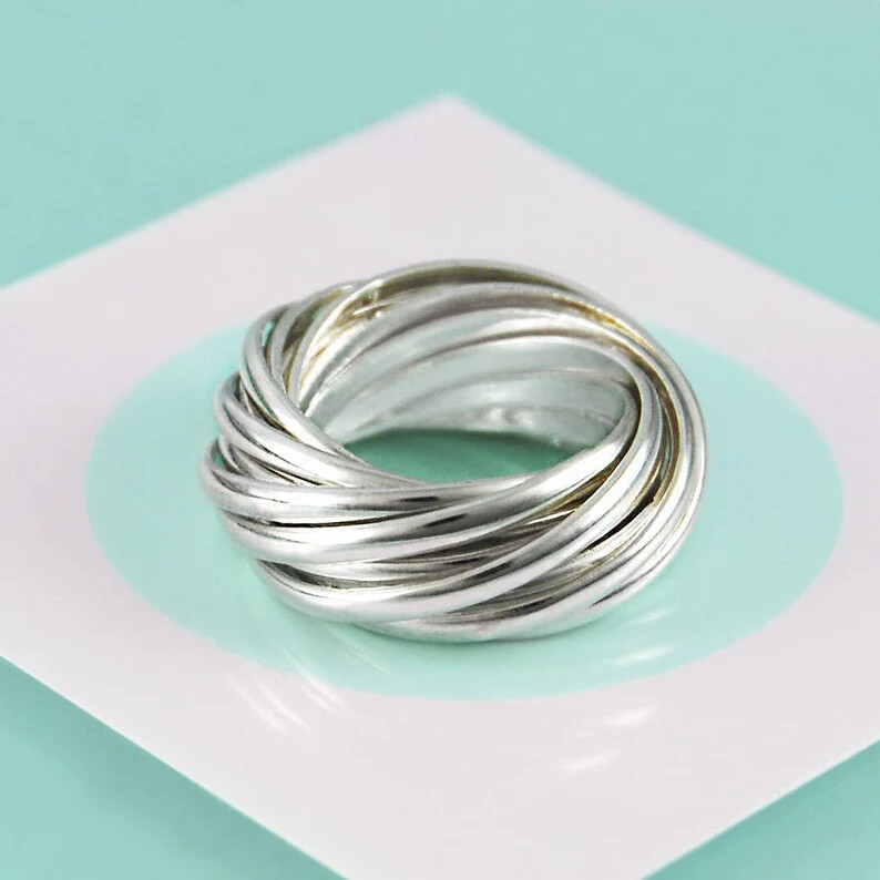 Rolling Rin Band 925 Sterling Silver Band &Statement Ring Handmade Ring All size