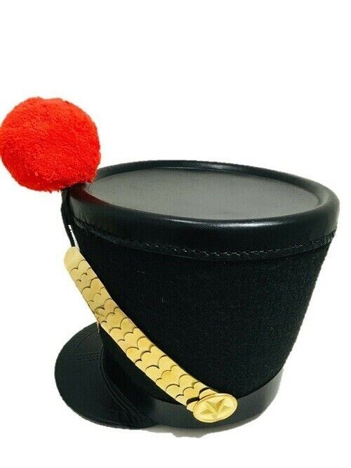Shako Helmet Napoleonic French Leather Military Red Pompom & 59 No. Brass Plate