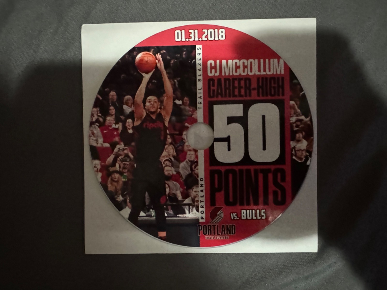CJ McCollum Career High 50 Points Trail Blazers vs Bulls 1/31/18 DVD