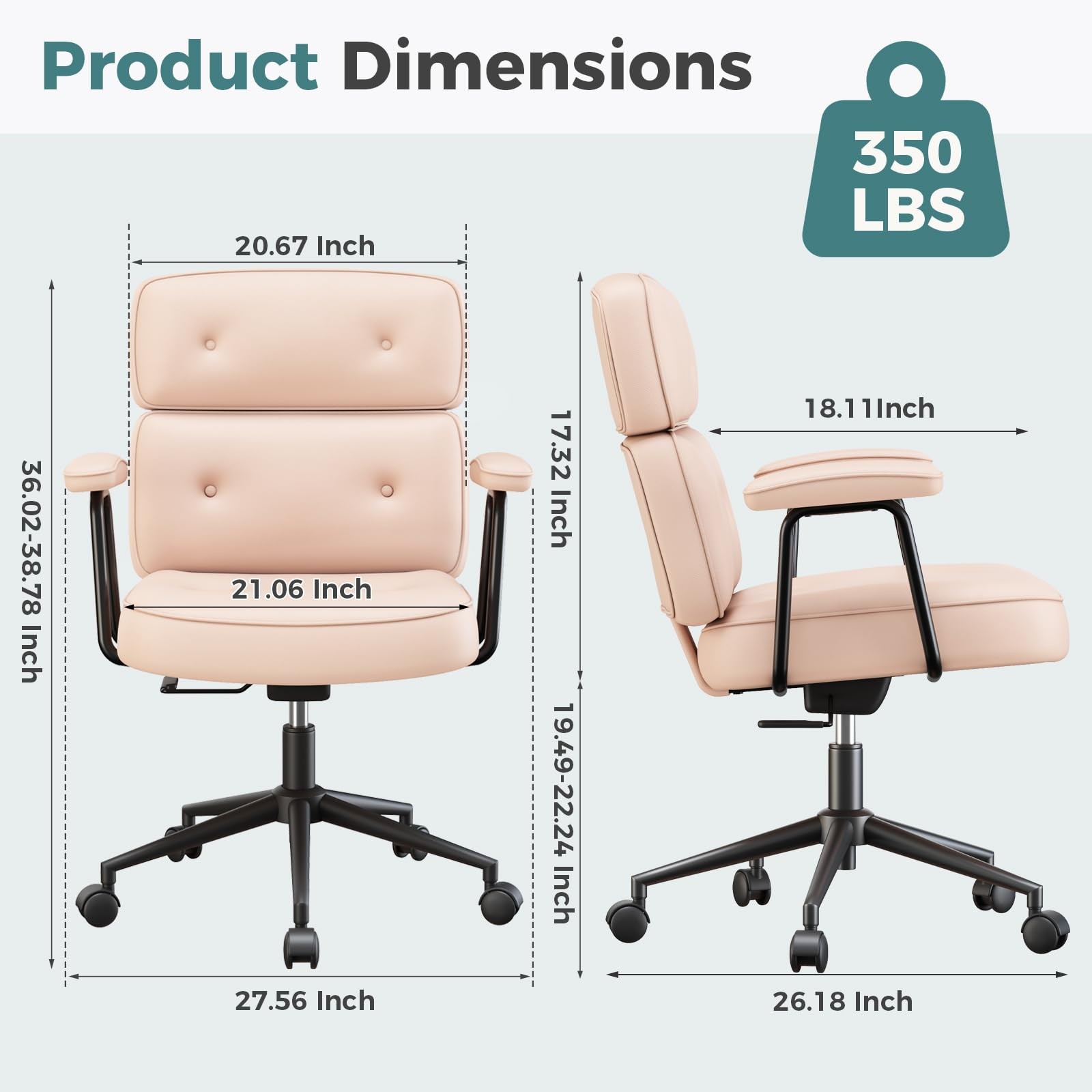 PU Leather Ergonomic Office Desk Chair w/Arm,Rolling Swivel Executive Task Chair