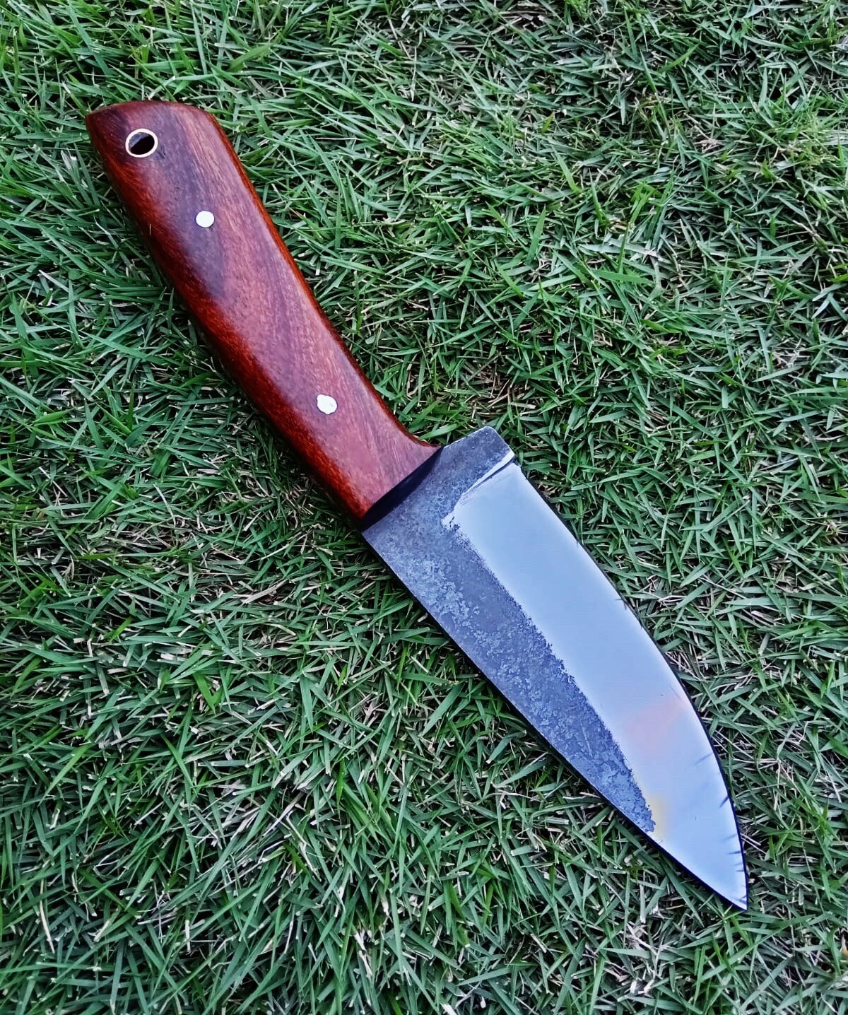 Handmade Fixed Blade Skinning Knife Carbon Steel Blade Wood Handle
