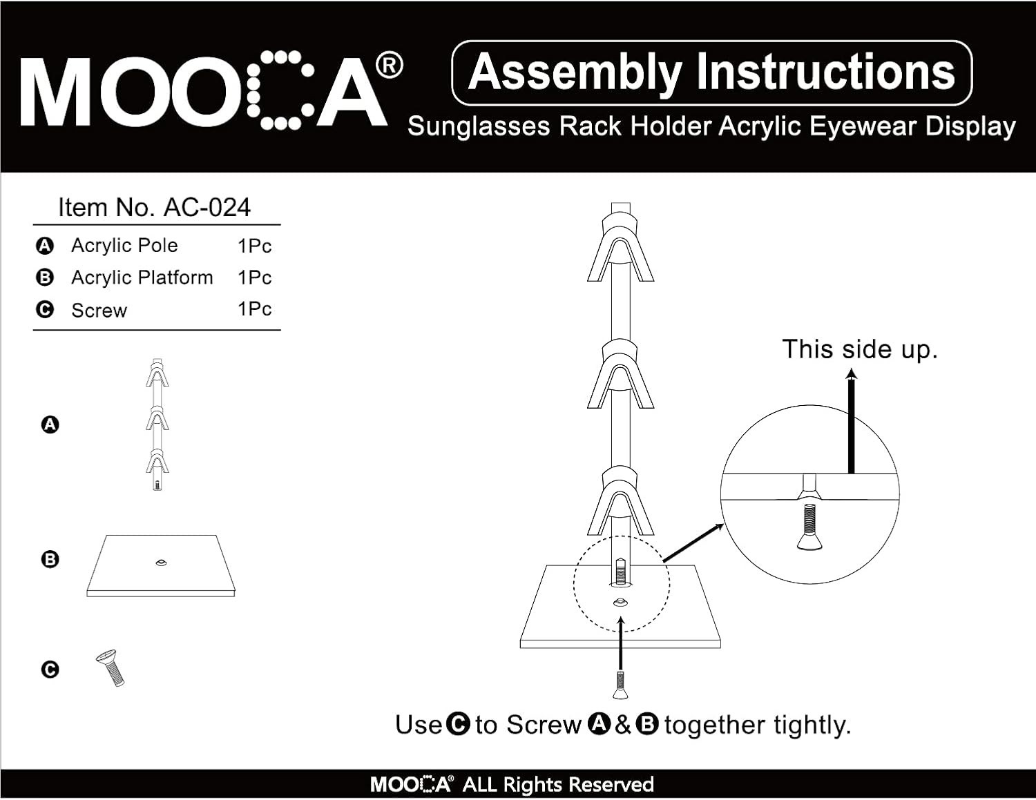 Acrylic 2-Piece Eyewear Stand for 6 Frames - Stylish and Functional