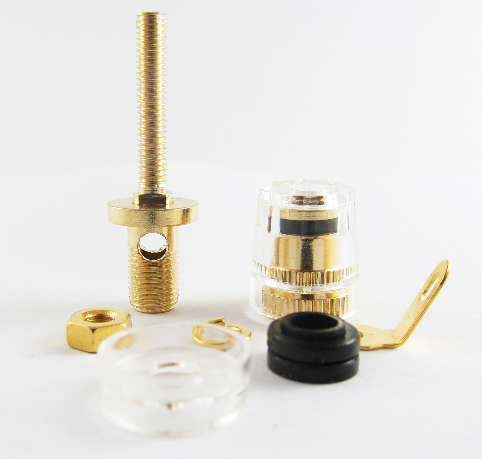 2pcs Copper Gold Audio Speaker 4mm Banana Jack Long Thread Small Binding Post
