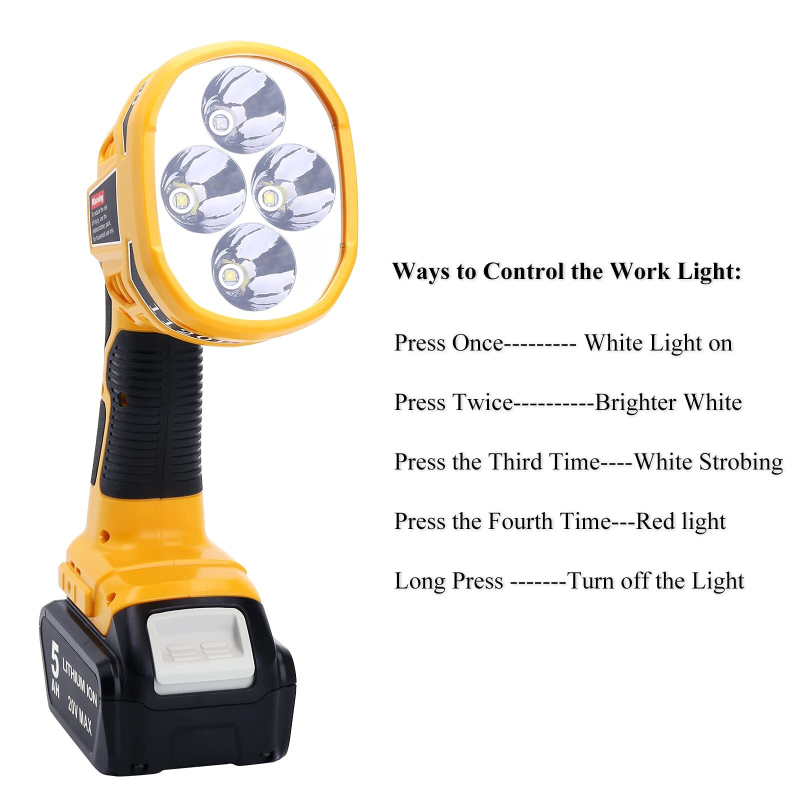 20V Cordless LED Work Light DCL043 Compatible with Dewalt 20V Max Lithium