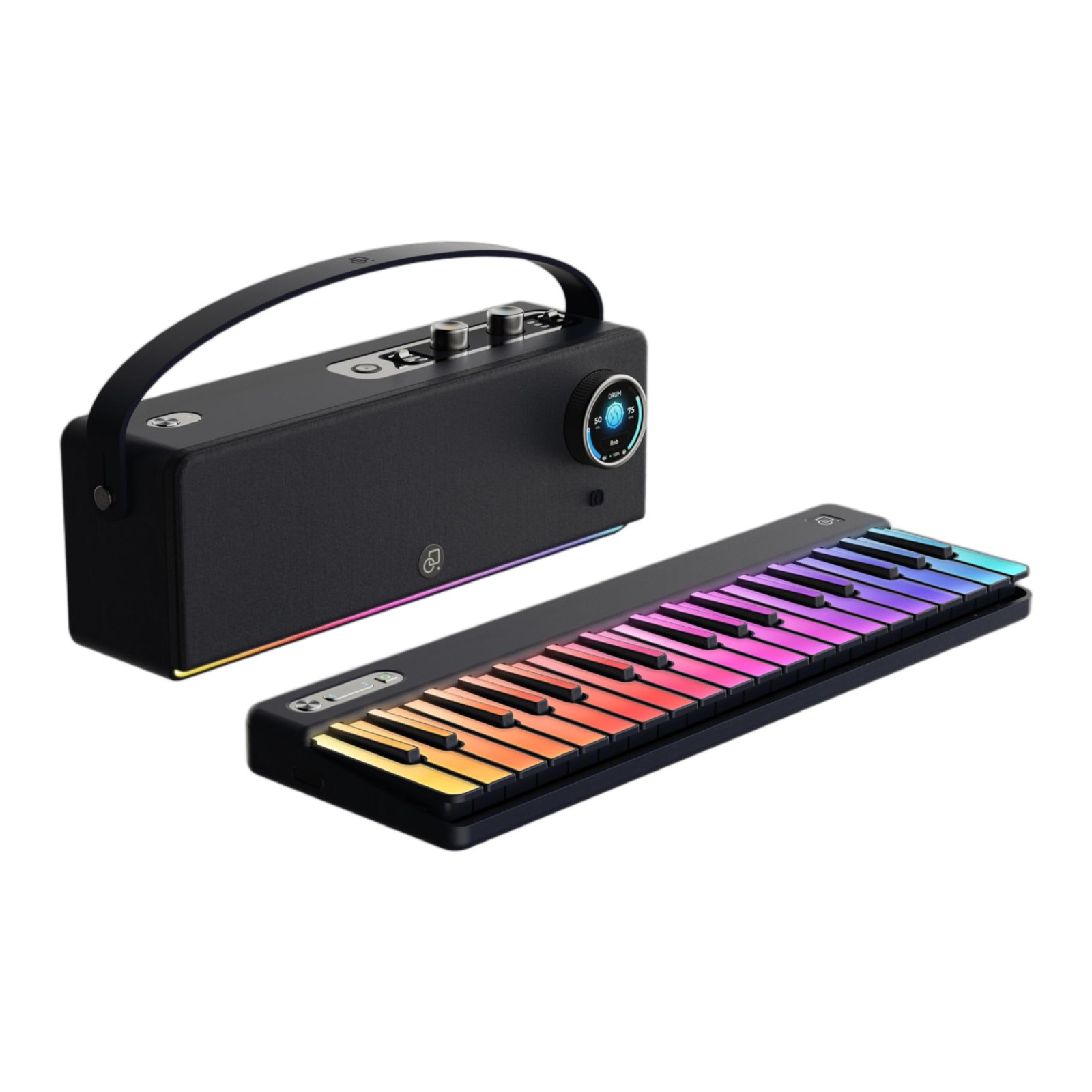 PartyKeys Smart Digital Piano Combo,36-Key RGB Light-Up MIDI 36 Keys, BLACK