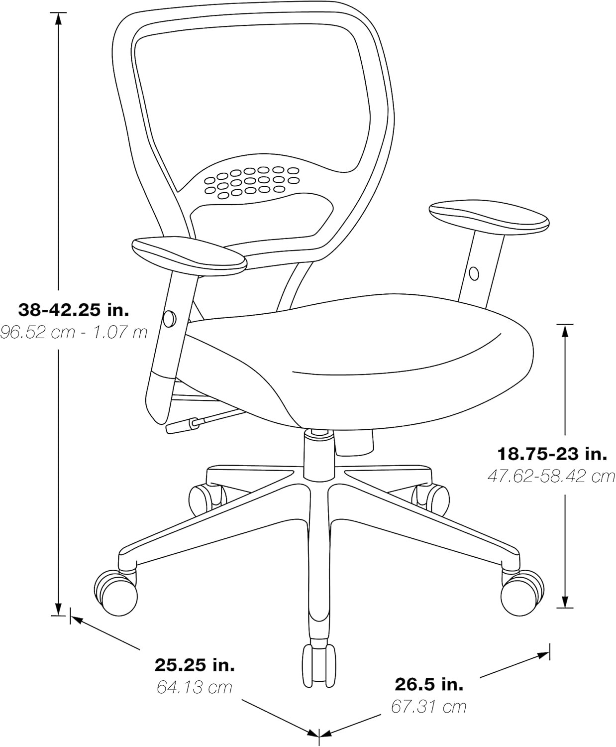 Ergonomic Black Office Chair with Adjustable Back and Lumbar Support