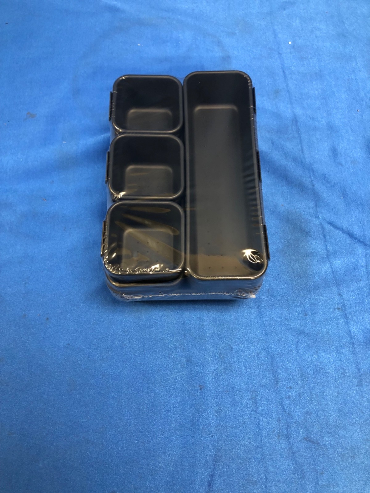 15PCS Interlocking Desk Drawer Organizer Tray Set Black Kitchen Bath New