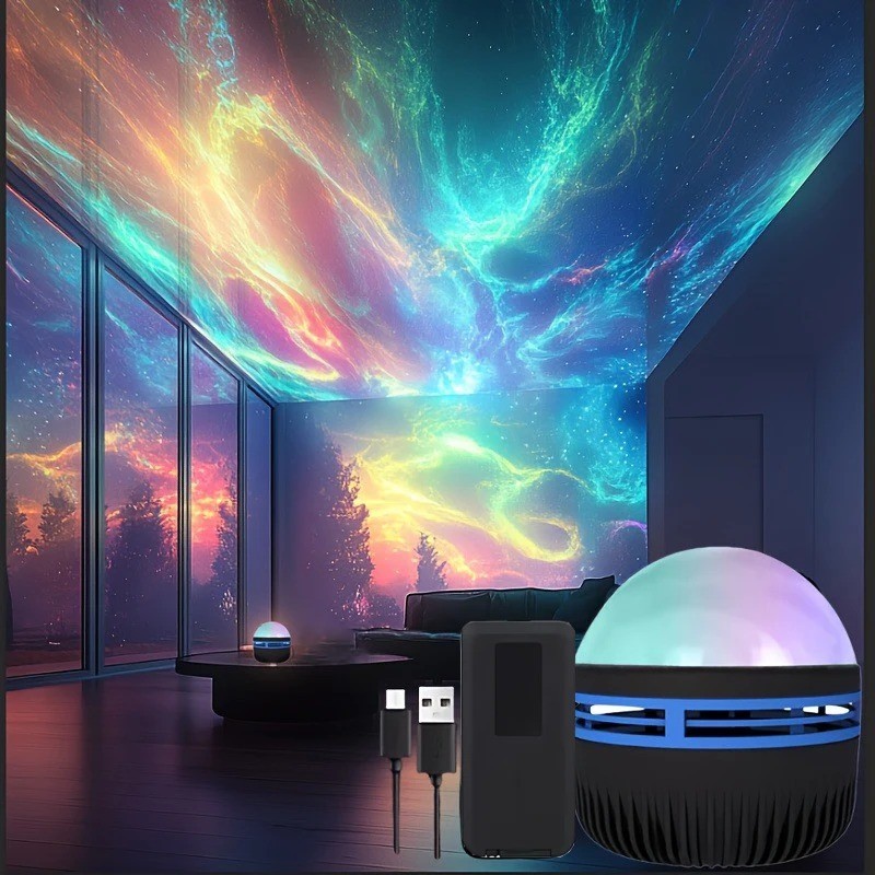 LED Northern Lights Projector Aurora Borealis Lamp USB Remote Bedroom Decor