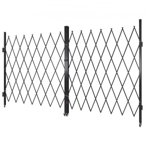 Double Folding Security Gate, Lockable Scissor Gate with 360?° Swivel Caster