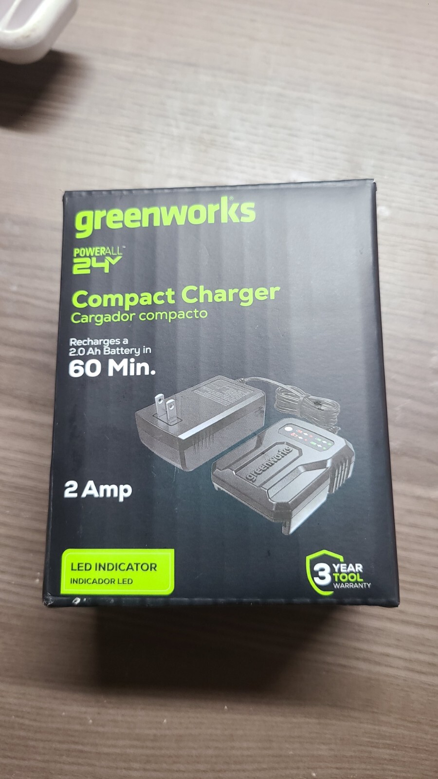 Greenworks POWERALL 24V 2Amp Compact Charger LED Indicator Retails $29