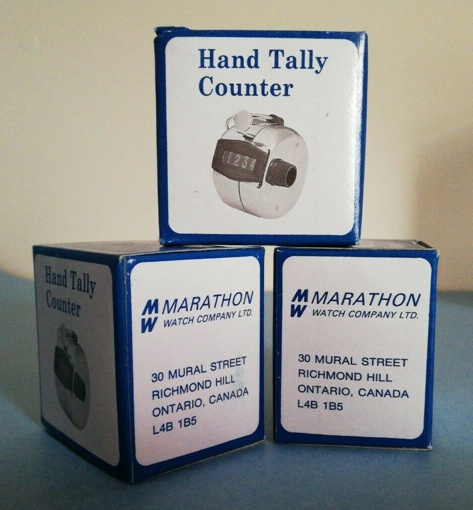 3 x MARATHON Chrome 4-Digit Hand Tally Counter for Sports, LABs & Numerous Jobs