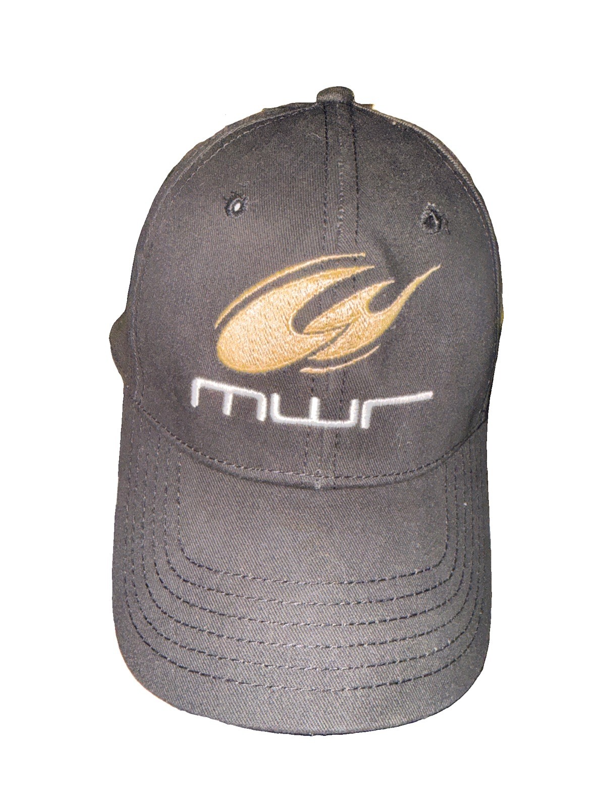 MWR Logo Michael Waltrip Racing Black Hat Cap w Yellow Blue NAPA Patch HookLoop