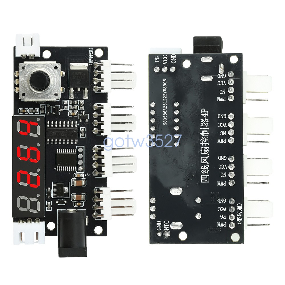 DC5-24V 5A Digital PWM Speed Motor Controller Temperature Control+10K NTC Sensor