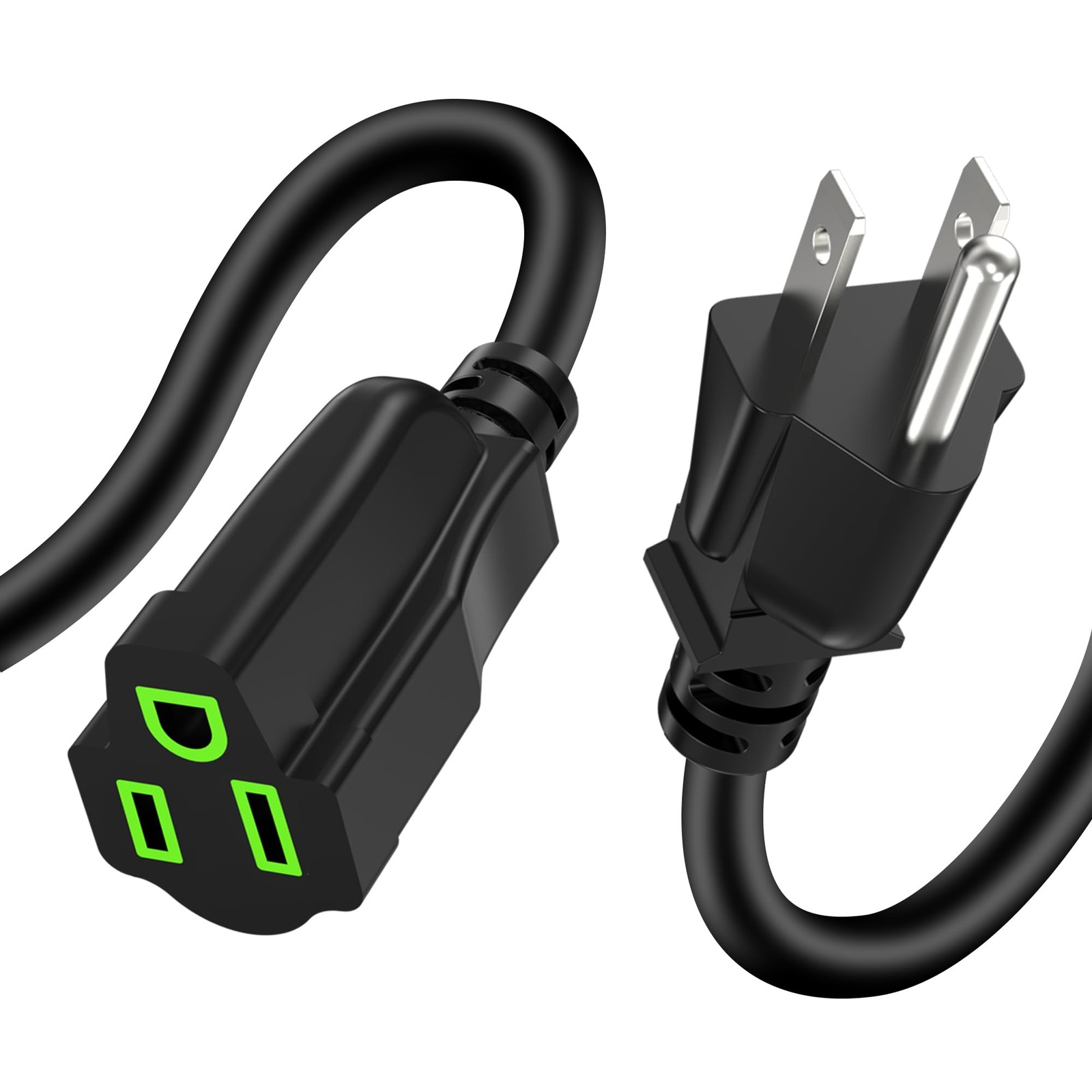 Power Extension Cord 0.5FT/6Inch, Short 3 Prong Electric Extension Cable Outl...