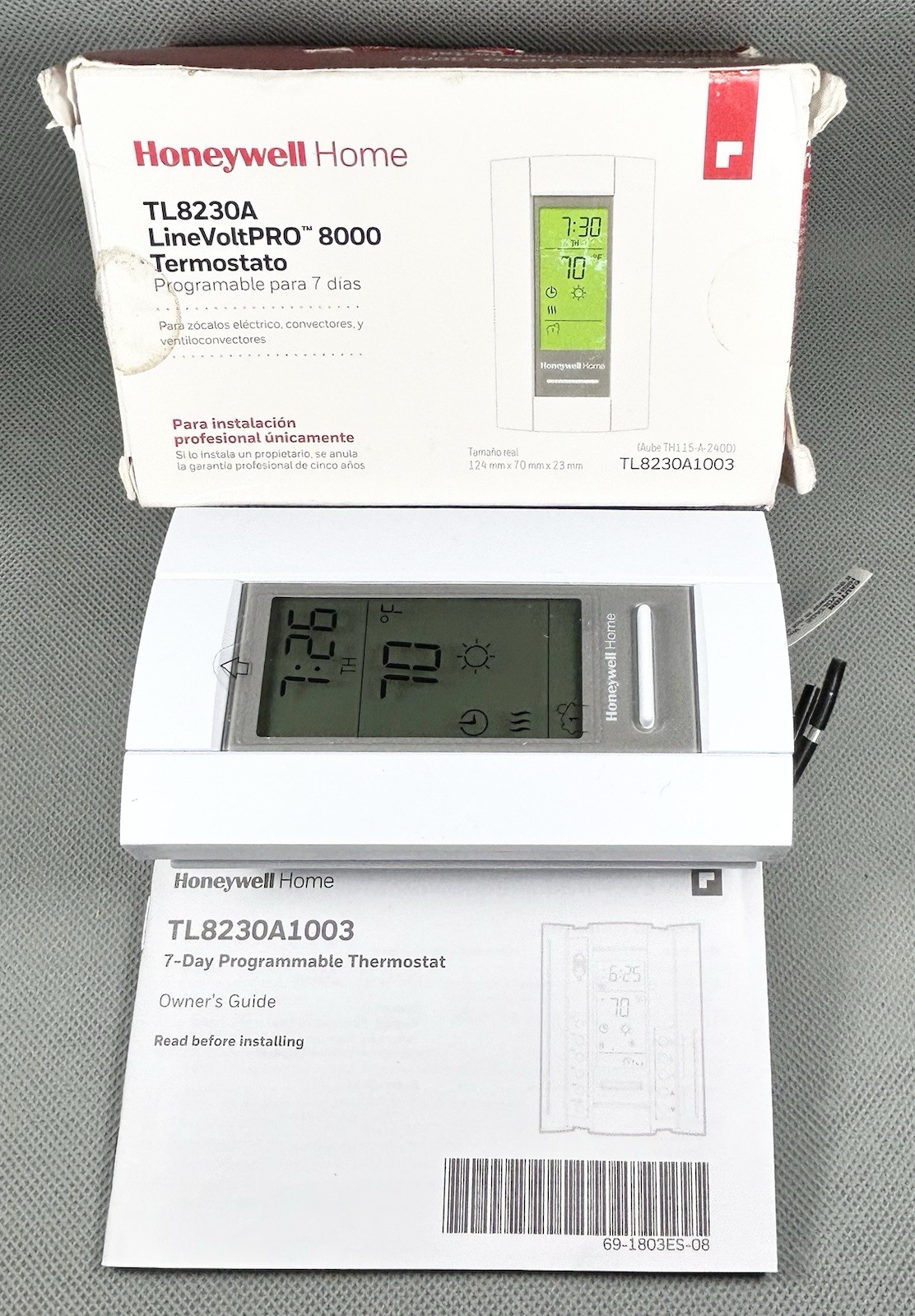 Honeywell LineVoltPRO 8000 7-Day Programmable Electric Heat Thermostat (TL8230A)