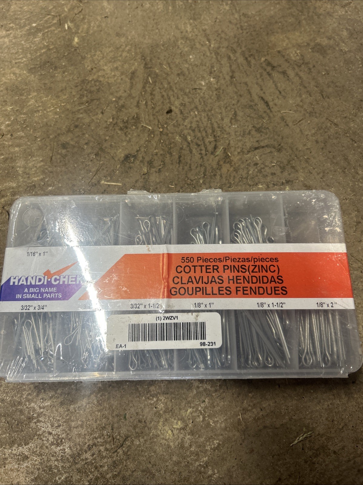 MPP Zinc Plated Silver Cotter Pin 555-Pieces Assortment Kit Corrosion-Resistant